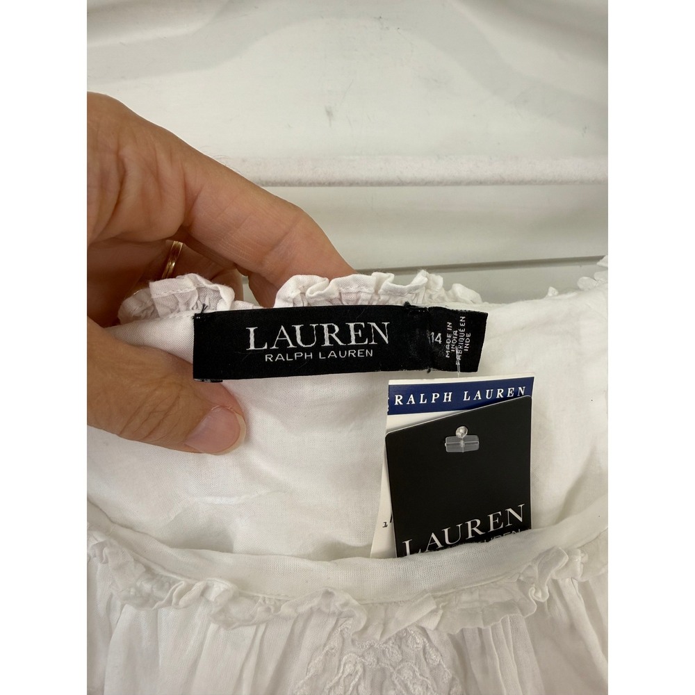 NEW Lauren Ralph Lauren BLACK LABEL Off Shoulder Dress 14 BEADED EMBROIDERED - Picture 4 of 10